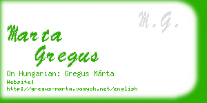 marta gregus business card